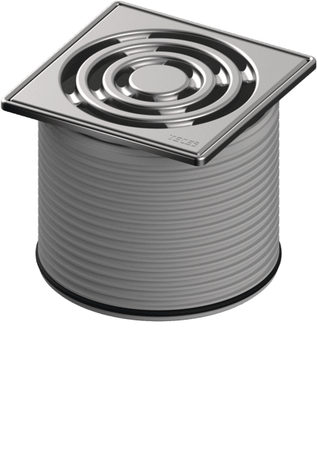 TECE TECEdrainpoint S plastový nástavec, 100 mm, včetně designové mřížky z nerezové oceli #3660002