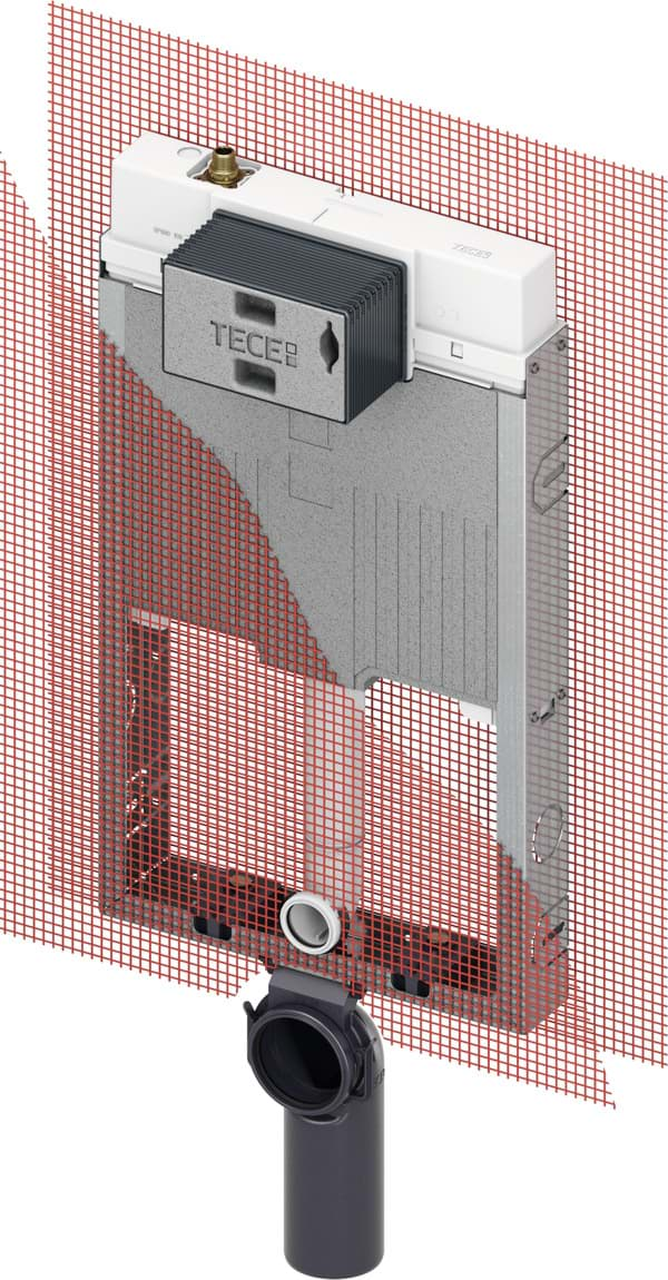 Obrázek TECE TECEbox toilet module with Octa II cistern, 8 cm, for wall-hung toilet, installation height 1075 mm #9370501