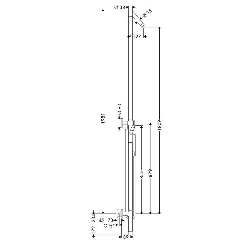 Obrázek HANSGROHE AXOR STARCK sprchový sloup 10905000 - chrom