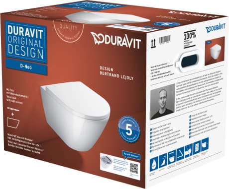 Зображення з  DURAVIT WC set závěsný 457709 Design by Bertrand Lejoly #45770900A1 - © Barva 00, Sedátko pro WC, 0021690000, Rozměry krabice: 396x450x560 mm 370 x 540 mm