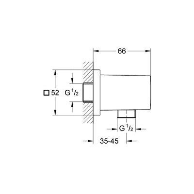 Obrázek GROHE Euphoria Cube Nástěnné kolínko, DN 15 chrom #27704000