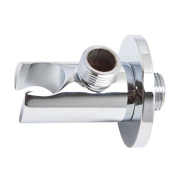 KREINER PREMIUM nástěnné připojovací kolínko s držákem 1/2" a ventilem, chrom