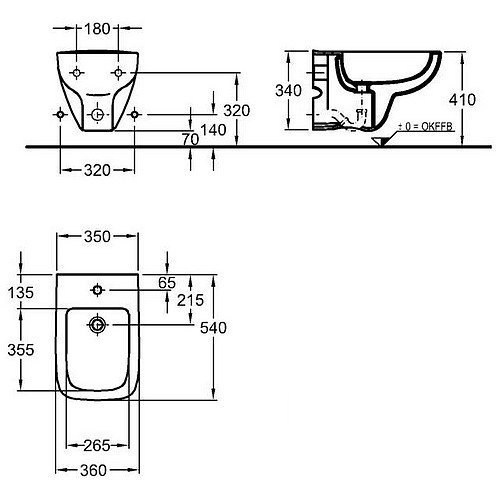 Obrázek GEBERIT Nástěnný bidet Geberit Renova Plan #232150000 - bílá