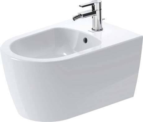 DURAVIT Závěsný bidet 228815 Design by Philippe Starck #228815AA00 - Barva AA, Bílá Vysoký lesk, DuraShield, Počet předpíchnutých otvorů pro baterii: 1 370 x 570 mm