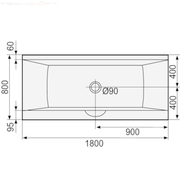 DUSCHOLUX ANCONA TREND 225 vana 180 x 80 cm 603.225000.001 - bílá