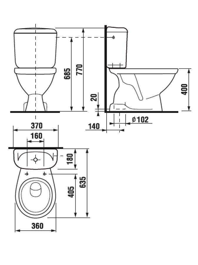 Obrázek JIKA EUROLINE WC kombi hluboké splachování (odpad svislý) H8602730007873