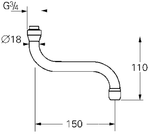 Obrázek GROHE S-výtok chrom #13005000