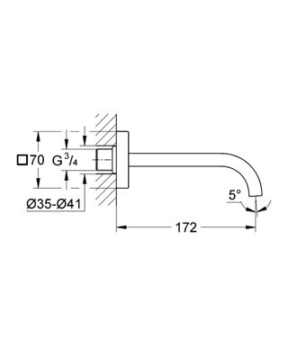 Obrázek GROHE Allure vanová vpust´DN20 13201000 chrom