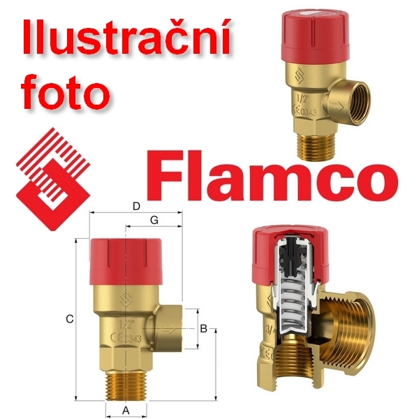 FLAMCO Prescor 900 pojistný ventil 2"x2 1/2" 2,5 bar 29530