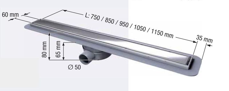 Obrázek KESSEL sprchový žlab LINEARIS Compact DN50 boční, L = 950 45 600,65