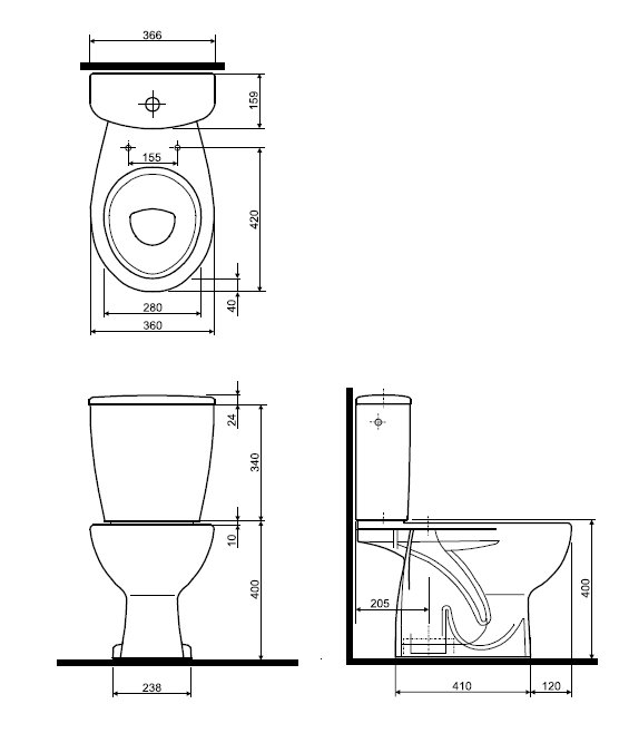 Obrázek KOLO REKORD WC kombi, odpad svislý K99005000