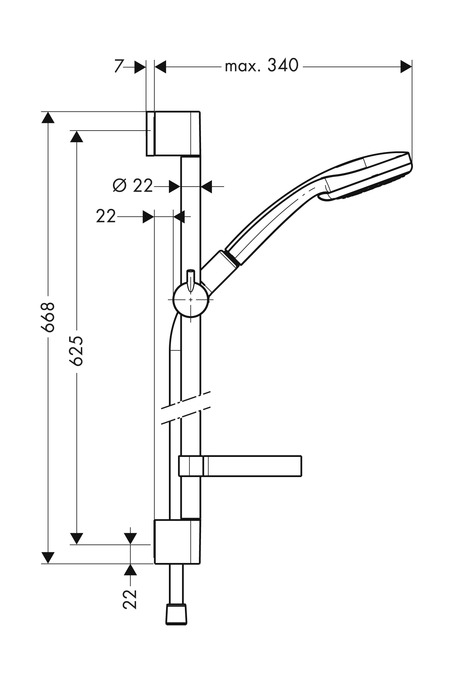 Obrázek HANSGROHE Croma 100 Multi 3jet EcoSmart 27777000 chrom