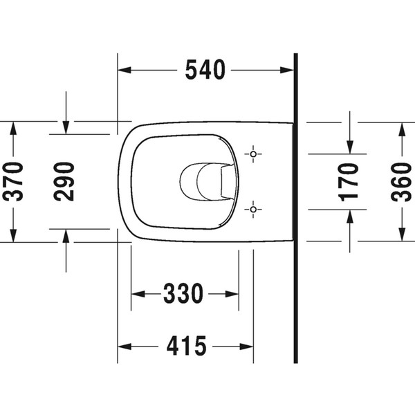 Obrázek DURAVIT DuraStyle Závěsné WC Duravit Rimless 2551090000 chrom