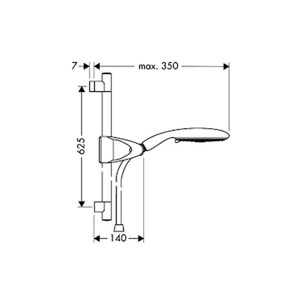 Obrázek HANSGROHE Raindance E 150 Air 3jet/Unica D sada 0,65 m DN15 27897000 chrom