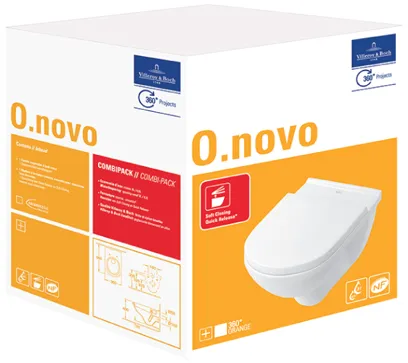 Obrázek VILLEROY BOCH O.novo Combi-Pack, závěsný, White Alpine CeramicPlus #5660H1R1