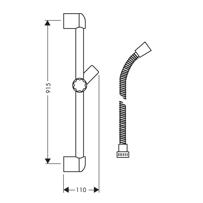 Obrázek HANSGROHE UNICA B sprchová tyč a hadice 27727000 chrom