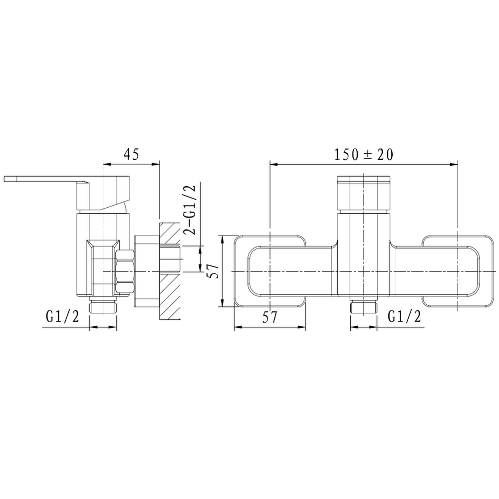 Obrázek KREINER PREMIUM SQUARE baterie sprchová E000011 - chrom