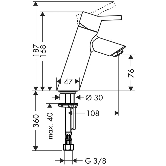 Obrázek HANSGROHE TALIS stojánkový ventil 32130000 - chrom