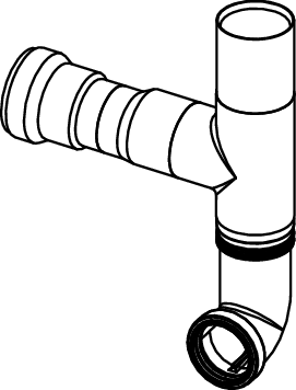 TECEbox ND splachovací trubice s odbočkou DN50, levá #9820576