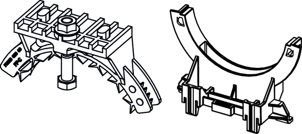 TECE Držák odpadního kolena toalety TECE pro 8 cm modul toalety, svorkový #9820145