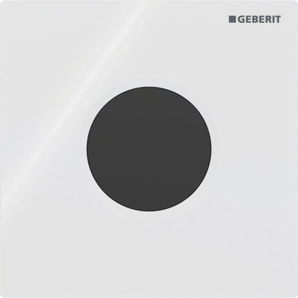 GEBERIT Ovládání splachování pisoáru Geberit, s elektronickým spuštěním splachování, napájení z baterie, krycí deska typ 01, Round Bílá #116.031.11.5
