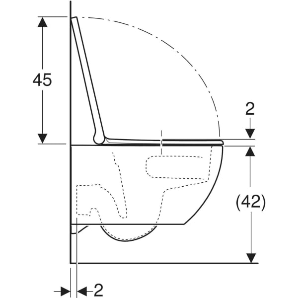 GEBERIT Acanto závěsná WC set, TurboFlush #502.774.00.1 - bílá
