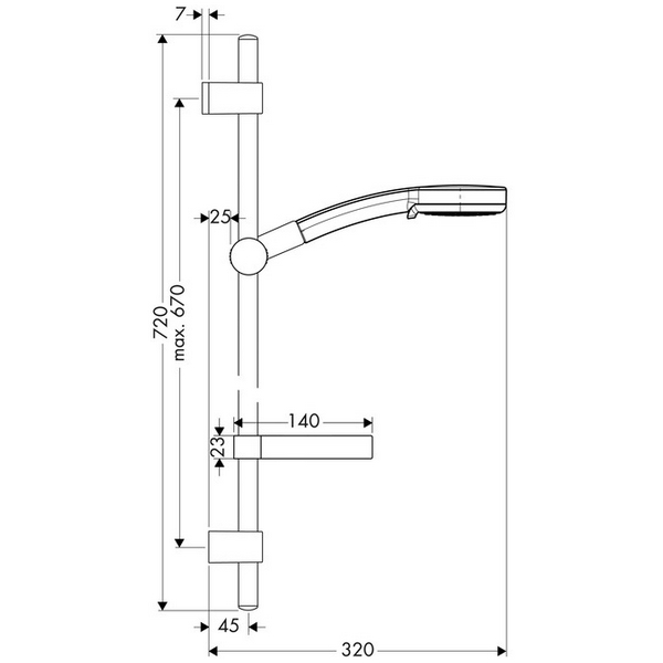 Obrázek HANSGROHE VERSO Vario Unica sprchový set 27183002 chrom