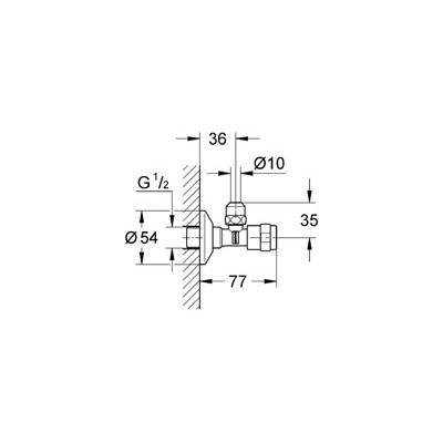 Obrázek GROHE EGAPLUS rohový ventil DN 15 chrom #41263000