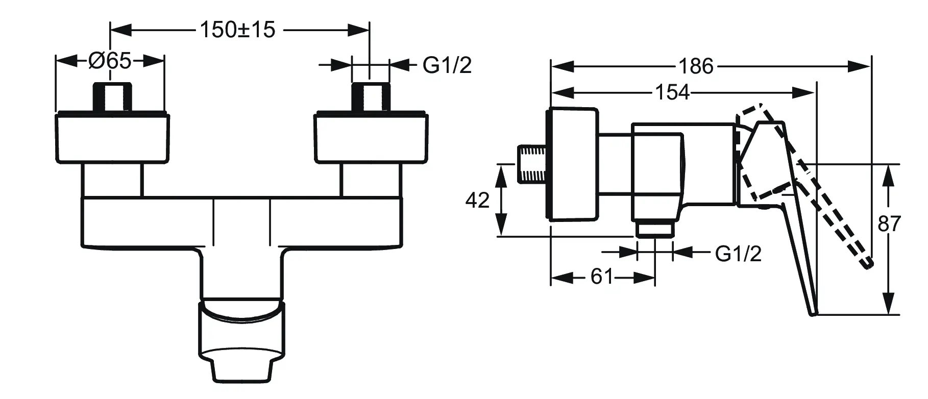 HANSA TWIST sprchová baterie #0967018333 - černá mat
