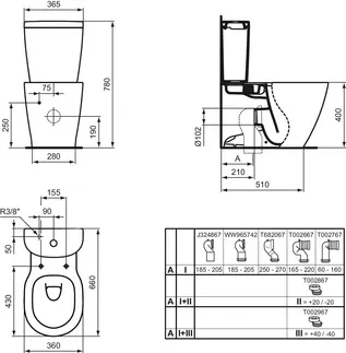 IDEAL STANDARD CONNECT - splachovací nádržka na WC, mechanická, bílá lesklá - 6/3l technologie dvojitého splachování #E786101 - Bílá (Alpine), obrázek 5