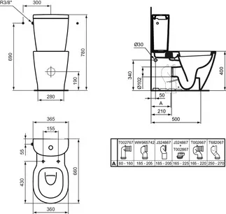 IDEAL STANDARD CONNECT - splachovací nádržka na WC, mechanická, bílá lesklá - 6/3l technologie dvojitého splachování #E786101 - Bílá (Alpine), obrázek 6