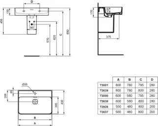 IDEAL STANDARD umyvadlo Strada II 600x430 mm #T300001 - bílá, obrázek 5