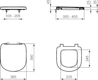 IDEAL STANDARD TEMPO - Wrapover sedátko 365x390x45 mm v bílém lesku - SoftClosing WC #T679901 - Bílá (Alpine), obrázek 6