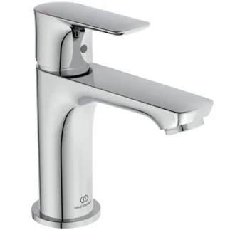 IDEAL STANDARD CONNECT AIR - umyvadlová baterie 48x145,5x146 mm, svislá vzdálenost od středu výpusti 107 mm, chrom, 5 l/min (3 bar), bez výsuvného odpadu - EasyFix, perlátor, omezovač průtoku, EPD, povrch SmartShine #A7010AA - chrom