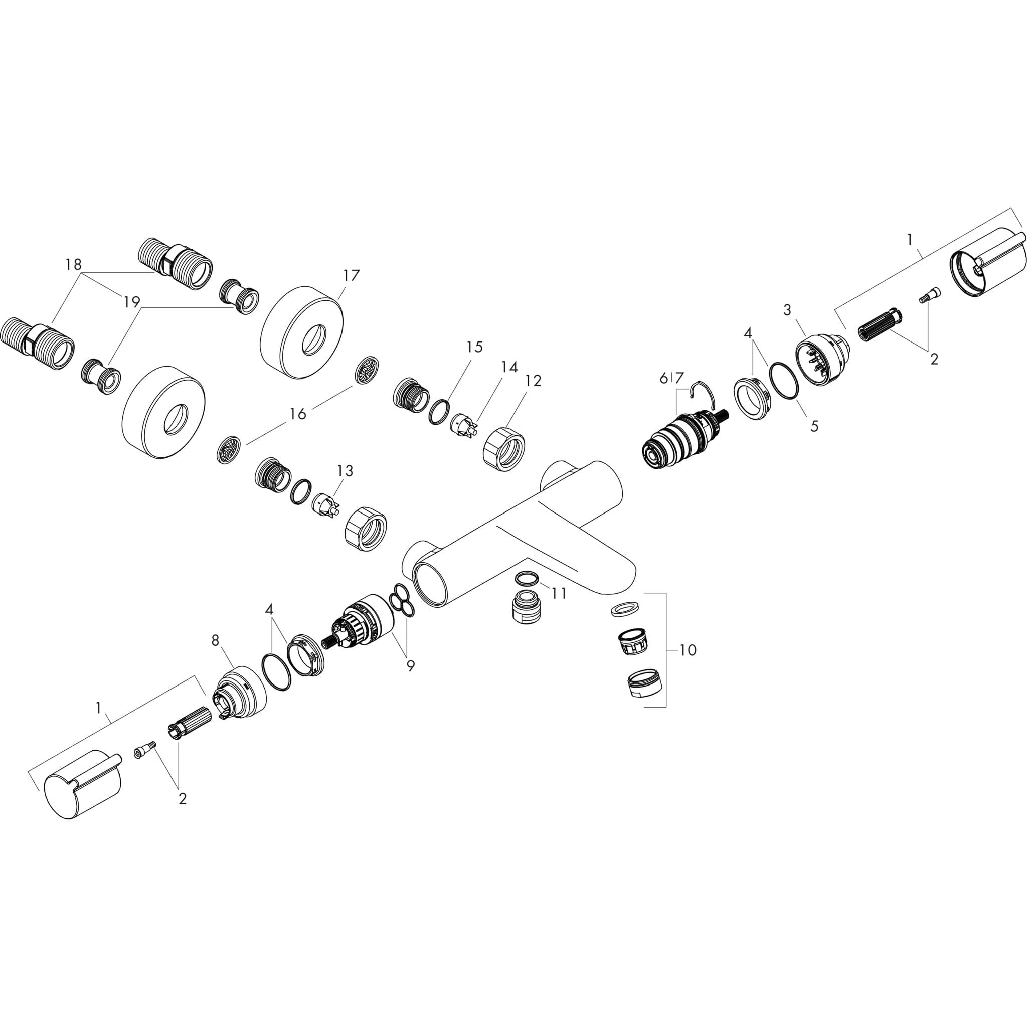 HANSGROHE povrchový vanový termostat hansgrohe Versostat² #15348000