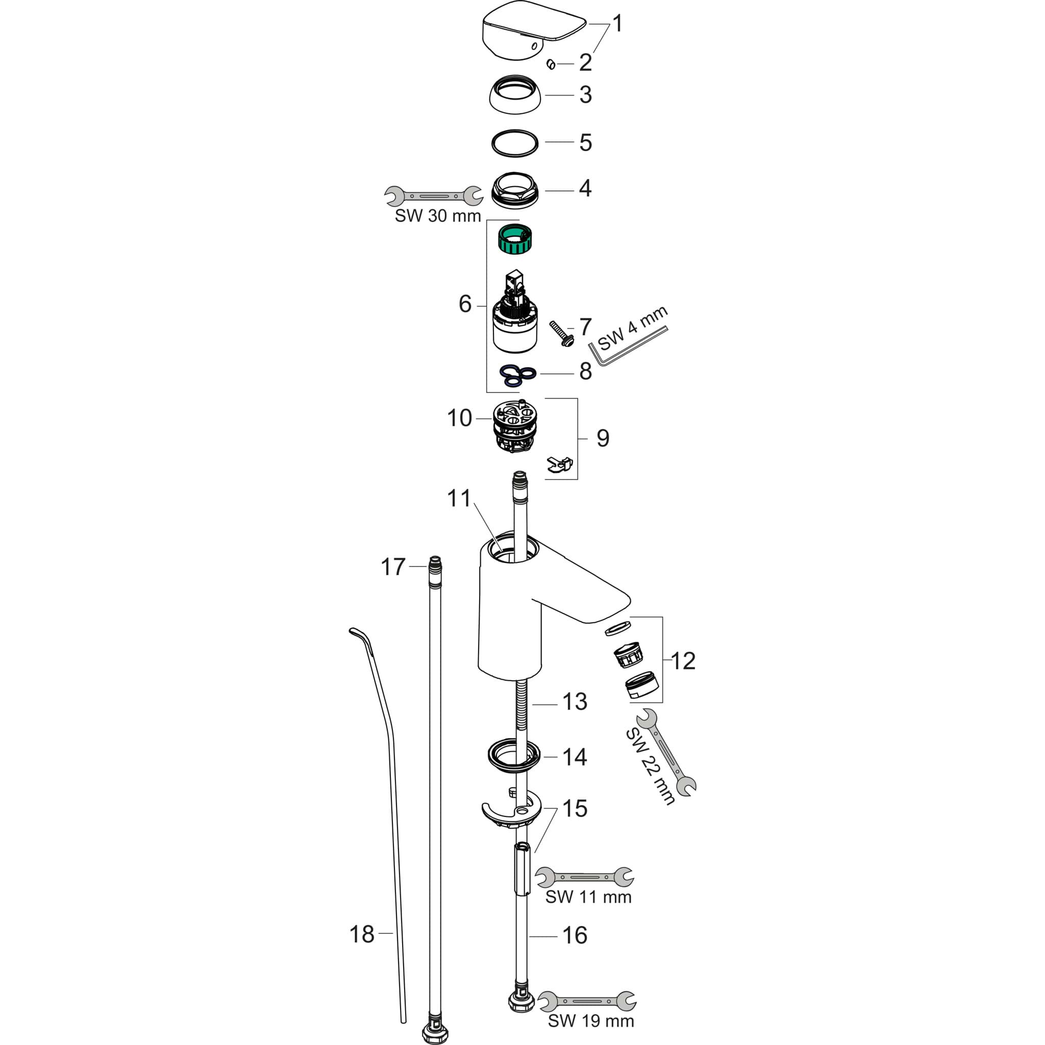 HANSGROHE MyCube jednopáková umyvadlová baterie L s výsuvným odpadem #71011000